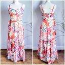 Alexis , New, Colorful Floral Tiered Ruffle Tie Sleeveless Maxi Dress, Small Photo 2