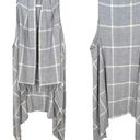 Krass&co FARIBAULT WOOLEN MILL  Grey Plaid Sleeveless Sweater Cardigan Fringed Women's Photo 0