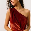 Baltic Born Kourtney Velvet One Shoulder Midi Dress Photo 2