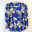 Veronica Beard  Blouse Silk Blend Milan Top in Floral Blue Black & White Sz 8 EUC Photo 3