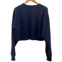 John Galt Brandy Melville  Malibu Cropped Sweatshirt Navy Blue One Size Photo 1