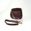 Tory Burch  Julia Genuine Leather Suede Burgundy Gold Hardware Crossbody Purse Photo 2