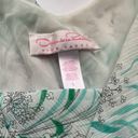 Oscar de la Renta  pink label drape front short floral nightgown, size large Photo 2