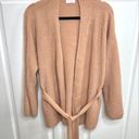 Pink Lily Distracted By You Mocha Wrap Tie Cardigan Size Medium Photo 4