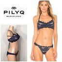 PilyQ  navy nautica lace teeny bikini set. M-teeny. New. Photo 1