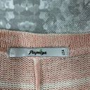 Papaya  Peach Striped Flower Butterfly Loose Knit Top - Size Medium - Rhinestones Photo 4