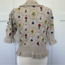 ZARA  Special Edition Embroidered Floral Cropped Knit Sweater Cardigan Photo 3