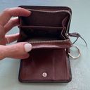 Brighton  brown leather wallet Key ring Silver embellishments Zippered pocket Photo 4