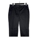 ZARA J.Crew Straight Leg Trousers Mid Rise Pockets Flat Zip Stretch 2 Black #2457 Photo 2