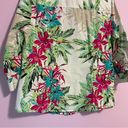 Chico's  Floral Blouse Button Collar Cotton Orchid Wrinkle Resistant Size Medium Photo 7