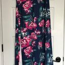 Unbranded Floral High Slit Maxi Skirt Women's Size XL Swim Cover Blue Pink Green Photo 2