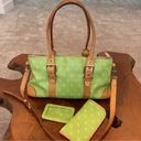 Dooney & Bourke VTG  Y2K Green Domed  Satchel Monogram Handbag/ID/Glasses Case Photo 0