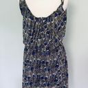 Angie Francescas Collection Black Gray Blue Feather Print Sleeveless Dress Photo 6