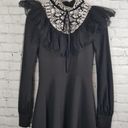 The Row Front Dress XSmall Black High Neck Mesh Overlay sleeves Black Photo 2