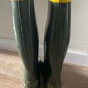 Marc Jacobs designer green and yellow trim tall rain boots 38 7 Photo 2