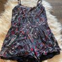 American Eagle  Purple Tank Top Paisley Printed Romper Photo 0