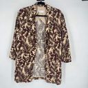 Mango NWT MNG  Women’s Tropical Linen Oversized Blazer Coat Jacket Brown Size XS Photo 2