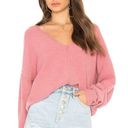 Free People  Pink Take Me Places Oversized Draped Sweater Size Large Photo 0