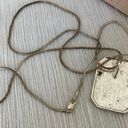 American Vintage Vintage “Jayne” Silver Tone Charm Pendant Necklace Rectangle Scroll Work Metallic Pin Photo 9