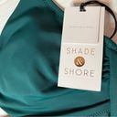 Shade & Shore  Dark Green Longline Cut Out Crisscross Bikini Top Size 32B New! Photo 2