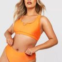 Boohoo  Orange High Waist Bikini Bottom Size 24 NEW Photo 2