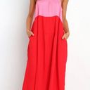 Petal and Pup  Aliana Pink & Red Colorblock Midi Dress S Photo 1