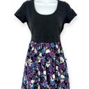 Hot Topic  | S | Floral Skull Print Black Purple Pocketed Halloween Mini Dress Photo 4