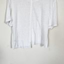 The Range [] White Linen Blend Crew Neck Asymmetrical Hem Cut Off T-Shirt Large Photo 6