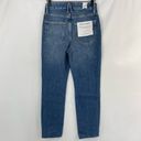 Good American New  Slim Straight High Rise Raw Hem Ankle Jeans Blue Size 4 / 27 Photo 8