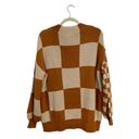 Andthewhy  Brown Checkered Oversized Sweater Sz S NWT Photo 10