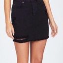 Amuse Society  black destroyed denim mini skirt with raw hem Photo 1