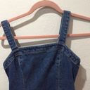 Hollister  Small S denim stretch mini overall dress belted blue Photo 3