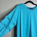 Matilda Jane  Our Song Blue Gold Fleck Longline Ruffle Sweatshirt Medium Photo 4