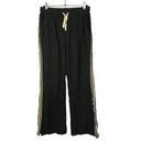 Sundry  Dark Gray Metallic Side Stripe Fleece Lined Wide Leg Sweatpants 1 / S Photo 1