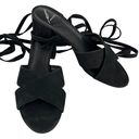 Brian Atwood  B-Astor Black Nubuck Ankle Wrap Block Heel Sandals Photo 4