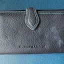 wilson's leather  Womens Wallet Black Contrast Stitch Turquoise CC Slots Checkbook Photo 1