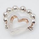 Gucci  Sterling Silver Open Heart Ring Size 6 NEW Toggle & Beaded Photo 0