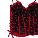 Y2k George Black & Red Heart Print Bustier Corset Top 38C Size undefined Photo 1