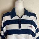 Tommy Hilfiger Tommy Jeans cropped polo shirt in navy stripe Photo 1