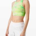 Lululemon  Energy Bra High Neck Long Line Shibori Green Medium Support B-D Size 4 Photo 2