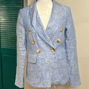 Magaschoni  NWT 100% Linen baby blue double breasted blazer - XS ($228 retail) Photo 2