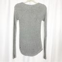 Lululemon  Cabin Yogi Long Sleeve Heathered Medium Grey Ribbed Cashmere Sweater Photo 3