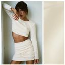 ZARA NWT‼️  Oyster White Crop Top Size Small Photo 2