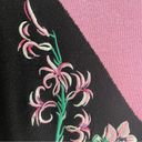 Bob Mackie  Vintage 80s Pink Black Embroidered Floral Long Sleeve Sweater M Photo 5