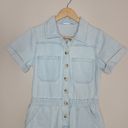 Bluivy Light Blue Denim Distressed Shorts Romper Size Small Photo 2