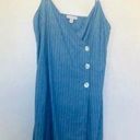 Topshop  Blue Jean Pin Stripe Fold Over Pearl Button Dress- Size 8 Photo 0