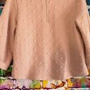 W5  3/4 Balloon Sleeve Blush 3D Textured Polka Dot Shirt Top Size Large Photo 6