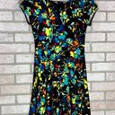 Parker  Bold Floral Print Short Sleeve Fit and Flare Dress Size S Photo 2