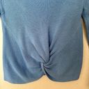 DKNY Jeans Women XS Blue Knot Sweater Logo Crop Fitted Long Sleeve Knit Comfy Photo 1