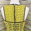 Hunter Bell Yellow & Black Crochet Skater Dress Photo 4